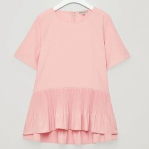 COS Blush Pink Cotton Poplin Peplum Top Size 2